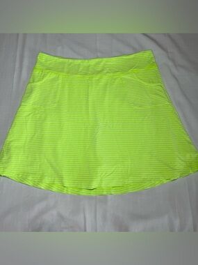Fresh Produce Womans Skirt Skort Neon Striped XL Rayon Blend Pull On Pockets
